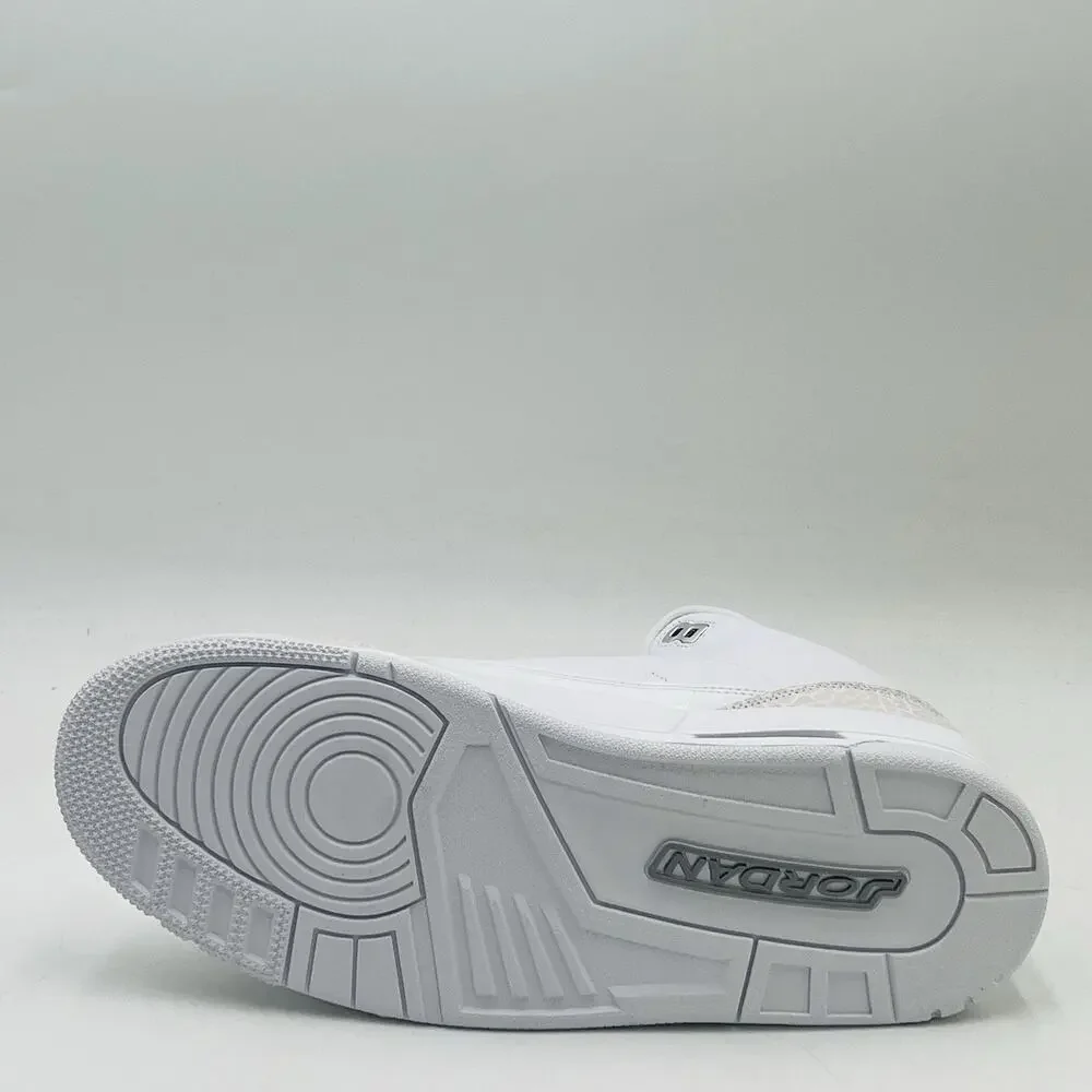 Nike Air Jordan 3 Retro White Silver Sneakers CT8532 111 Men Size 11 NEW
